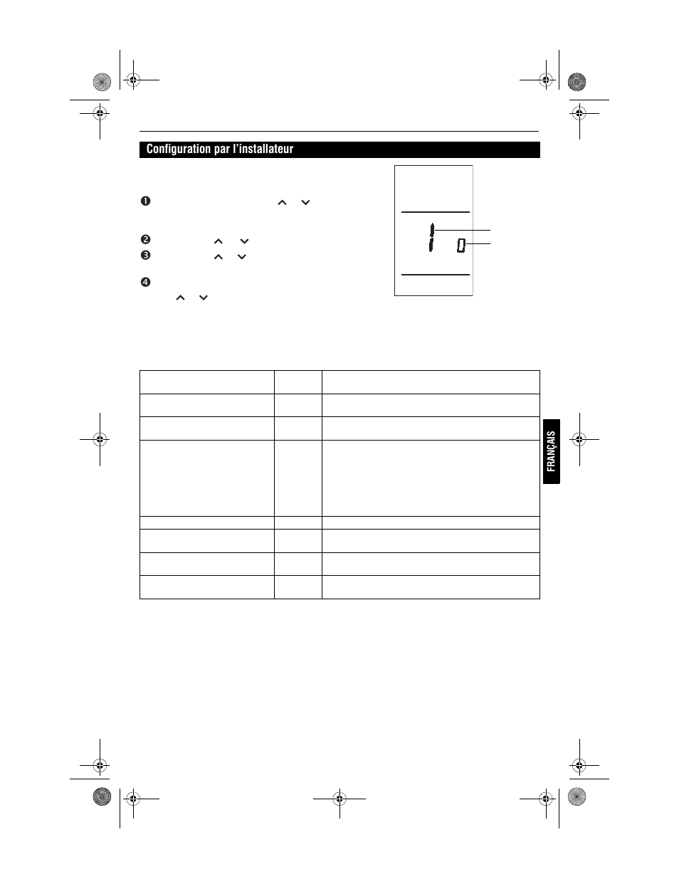 Configuration par l’installateur | Honeywell PRO 1000 Series User Manual | Page 13 / 22