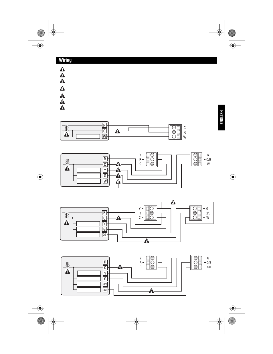 Wiring | Honeywell PRO 1000 Series User Manual | Page 5 / 22