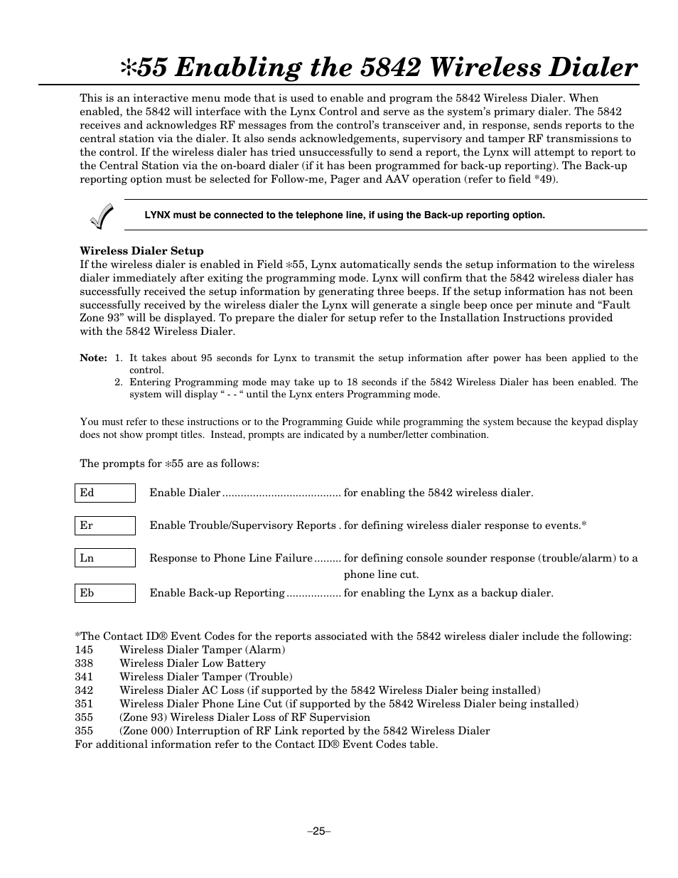 Honeywell ADEMCO LYNXR-EN User Manual | Page 25 / 72