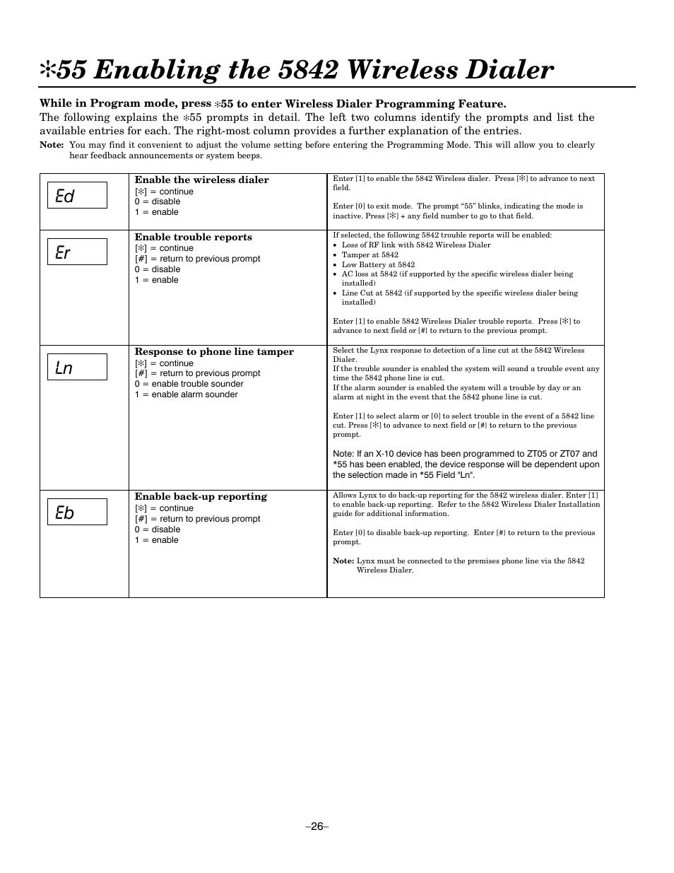 Honeywell ADEMCO LYNXR-EN User Manual | Page 26 / 72