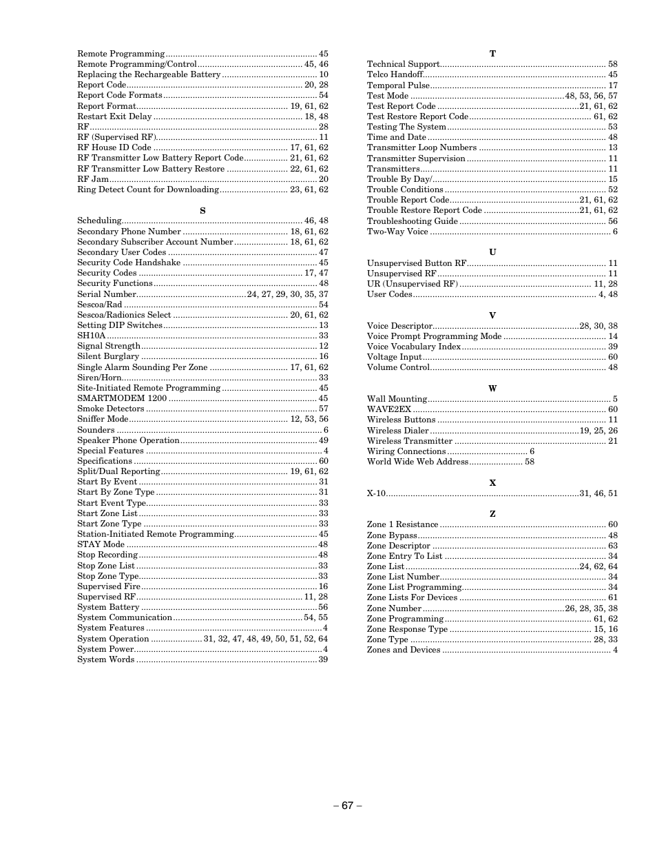 Honeywell ADEMCO LYNXR-EN User Manual | Page 67 / 72