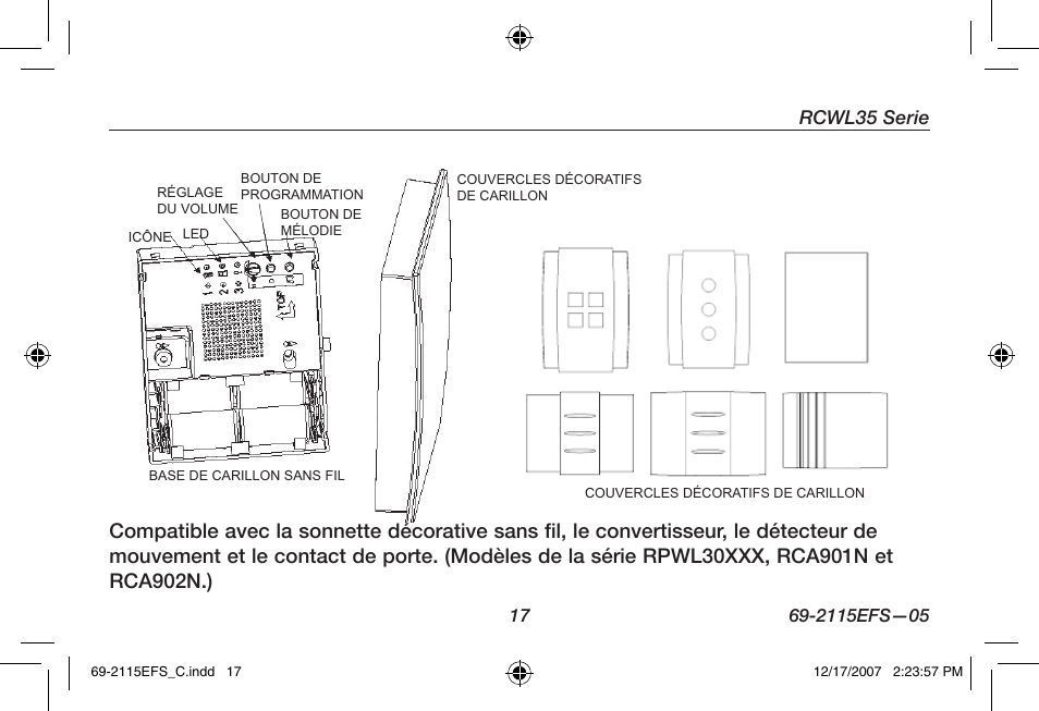 Rcwl35 serie | Honeywell RCWL35N User Manual | Page 19 / 48