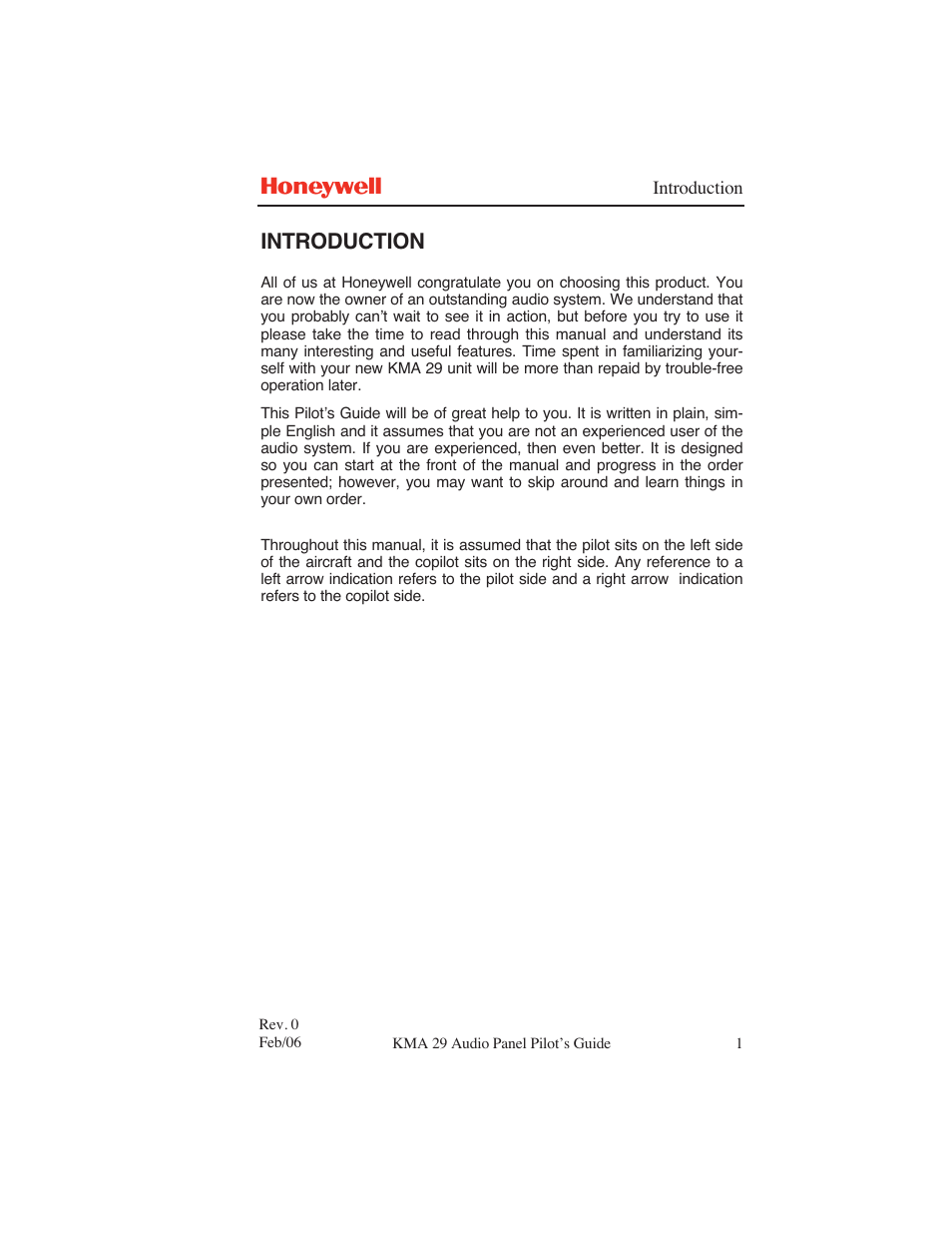 Introduction | BendixKing KMA 29 User Manual | Page 7 / 26
