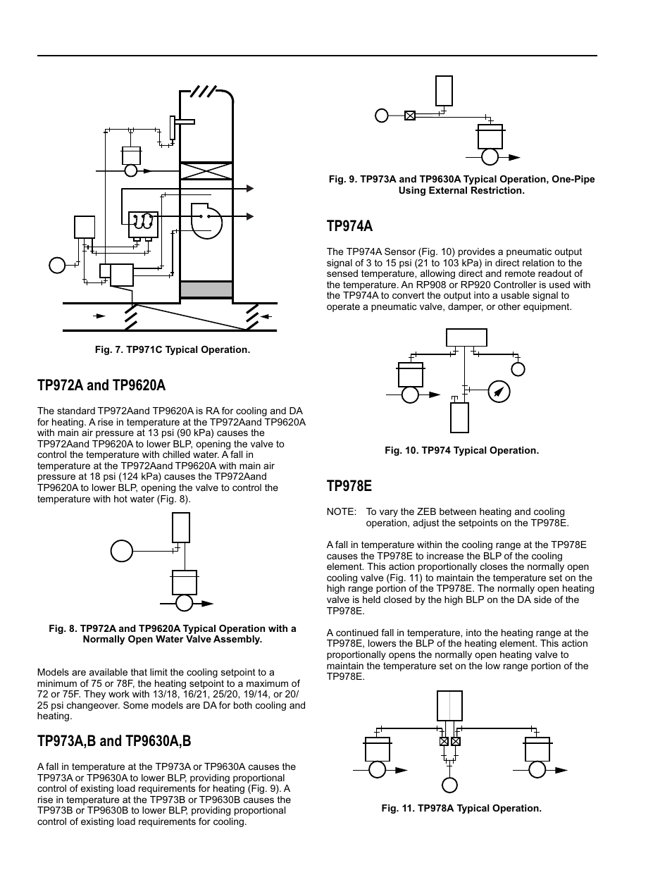 Tp974a, Tp978e, Fig. 7. tp971c typical operation | Honeywell TP9600 User Manual | Page 10 / 24