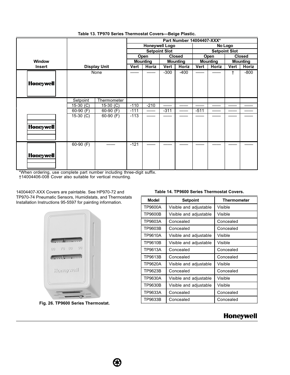 Honeywell TP9600 User Manual | Page 24 / 24