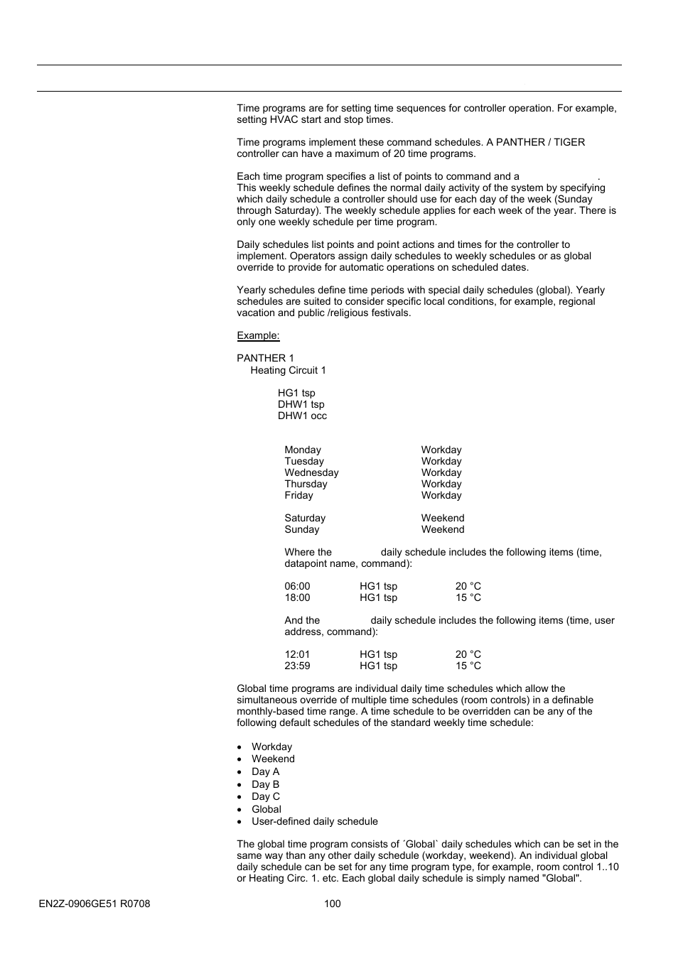 9bsettings, Time programs | Honeywell EN2Z-0906GE51 R0708 User Manual | Page 100 / 160