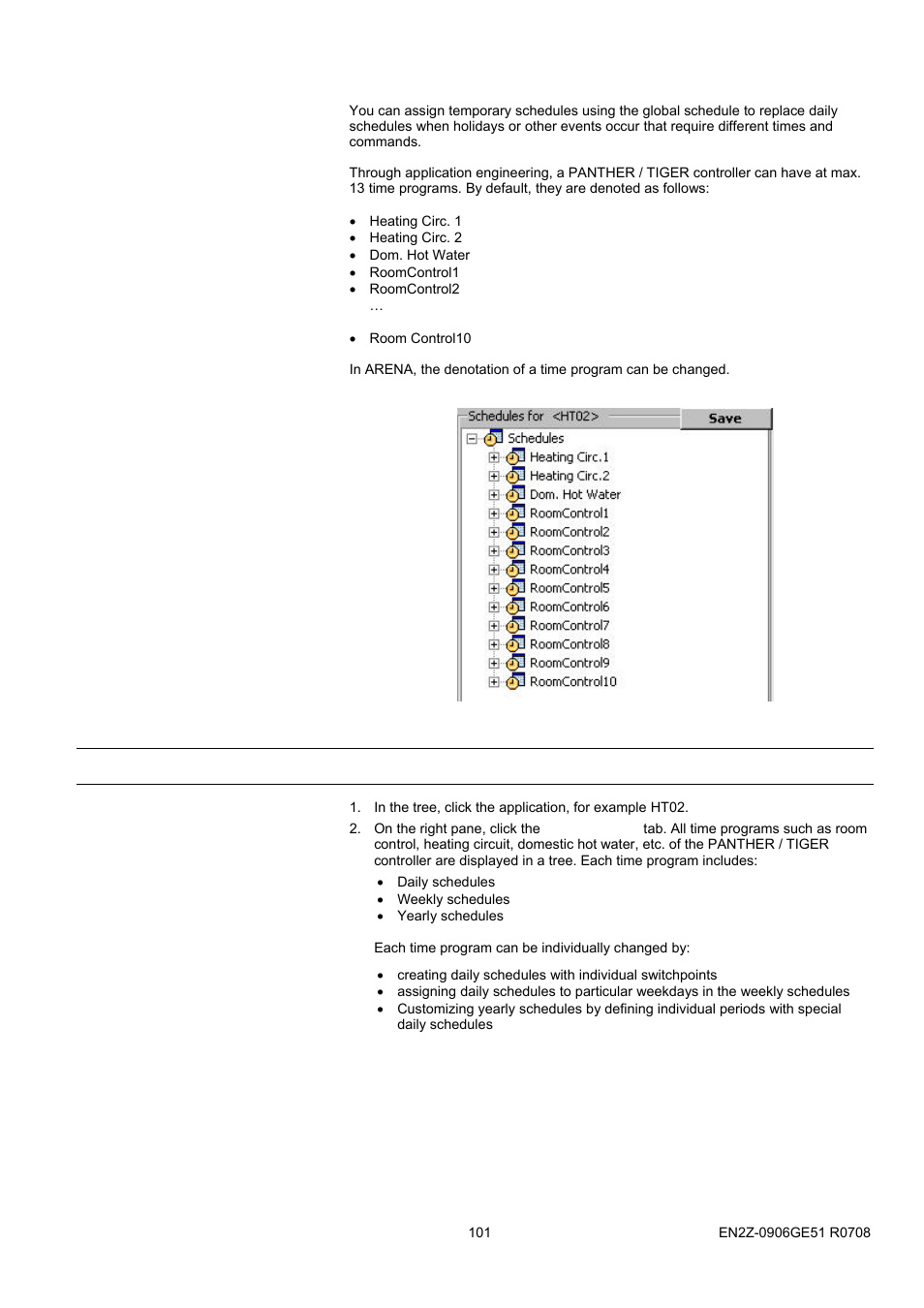 42bshow settings list, Access time programs | Honeywell EN2Z-0906GE51 R0708 User Manual | Page 101 / 160
