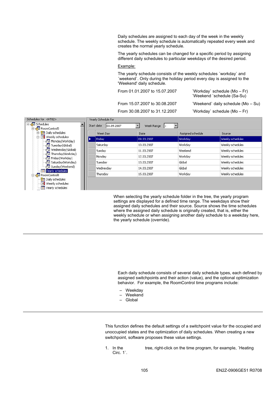 74bcreate forwarding, Daily schedules | Honeywell EN2Z-0906GE51 R0708 User Manual | Page 105 / 160