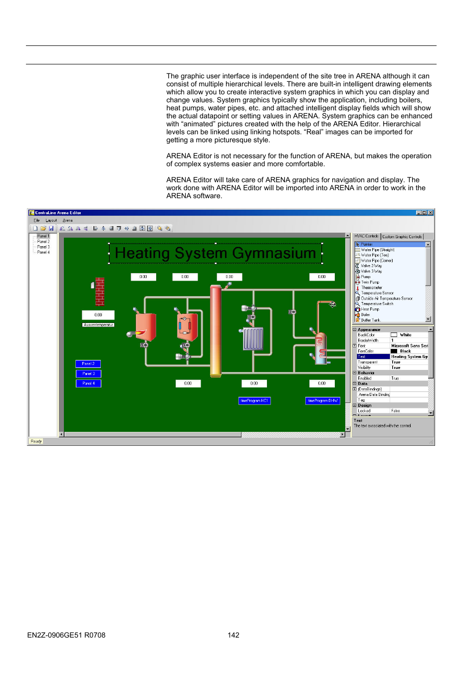 4buser administration, A4brena editor, Arena editor | Honeywell EN2Z-0906GE51 R0708 User Manual | Page 142 / 160