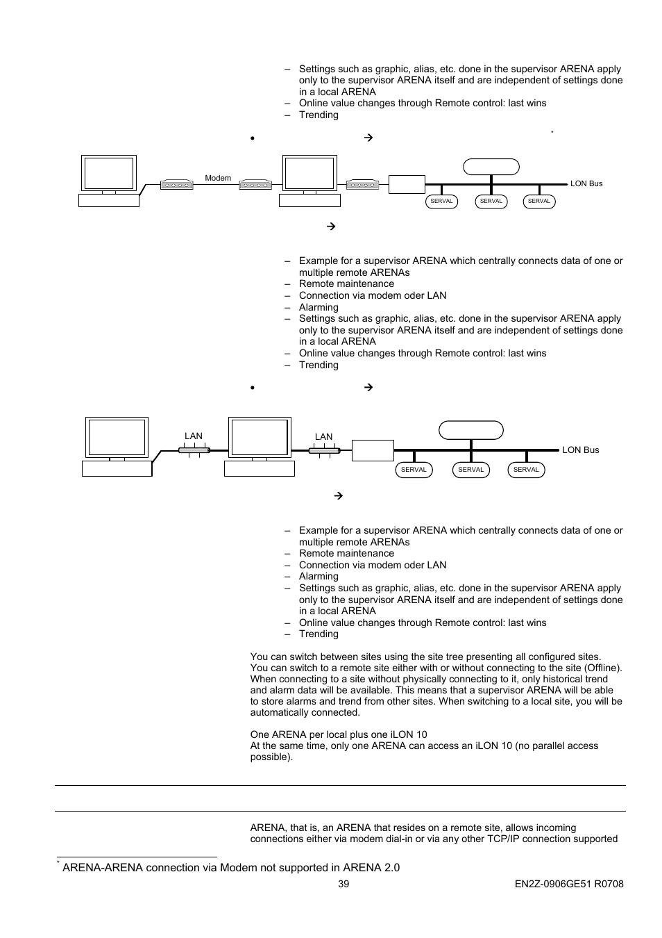 26bremote site with arena, Remote site with arena | Honeywell EN2Z-0906GE51 R0708 User Manual | Page 39 / 160