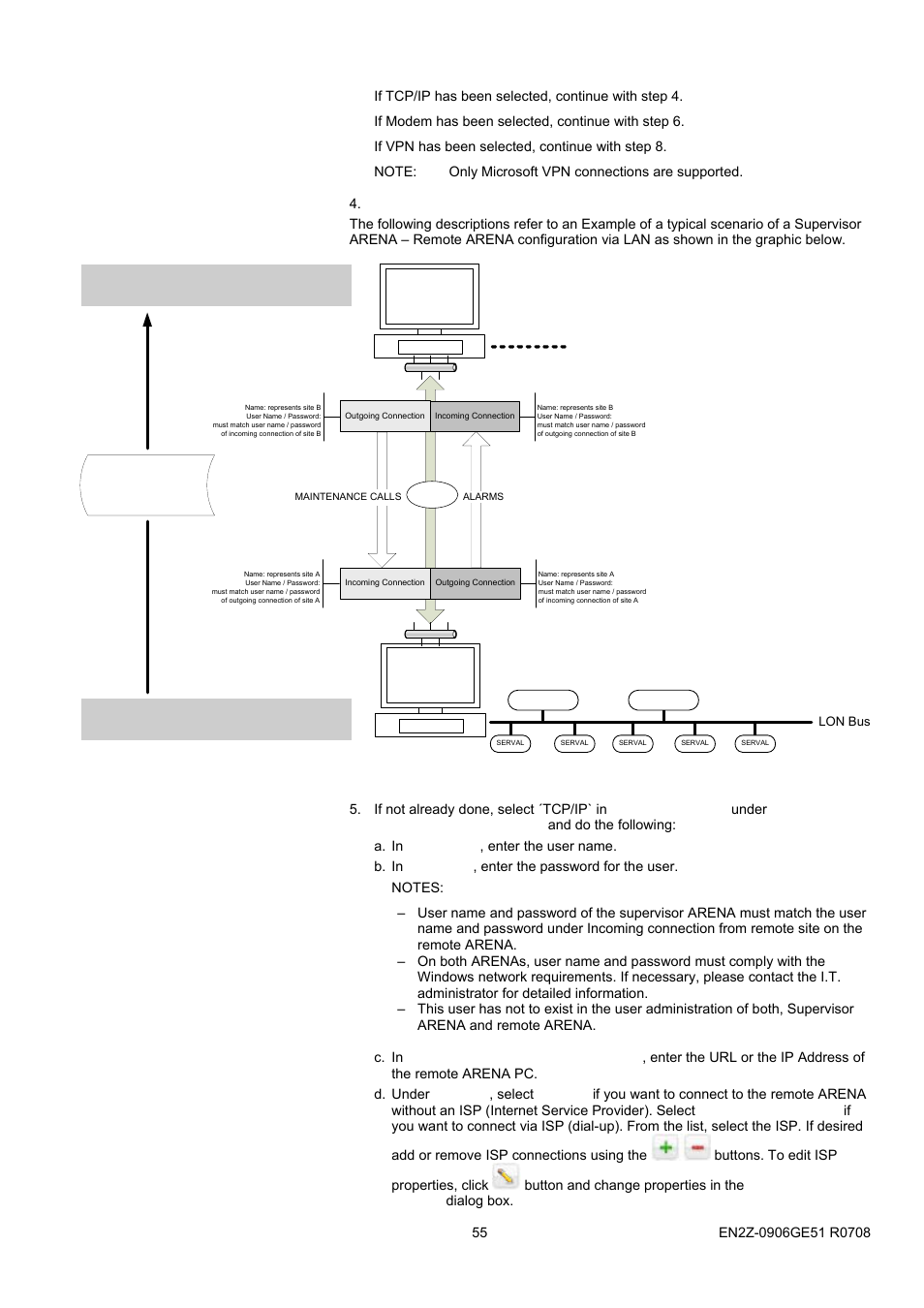 Monitoring (home) site (a) remote site (b) | Honeywell EN2Z-0906GE51 R0708 User Manual | Page 55 / 160