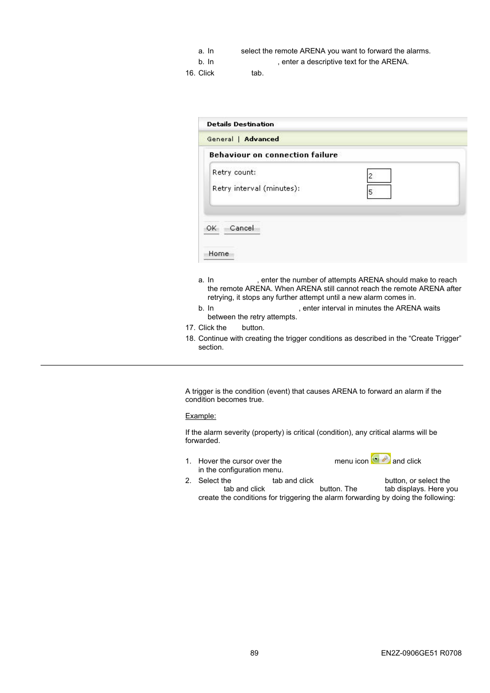68bprint alarm list, Create trigger | Honeywell EN2Z-0906GE51 R0708 User Manual | Page 89 / 160