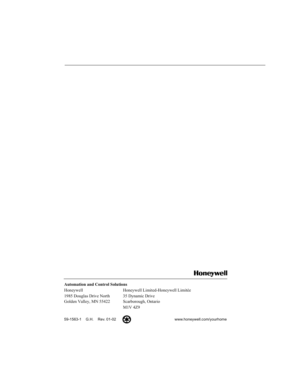 Honeywell PERFECT WINDOW ER150C User Manual | Page 12 / 12