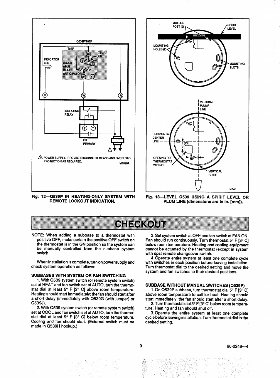 Checkout | Honeywell Q539F User Manual | Page 9 / 12