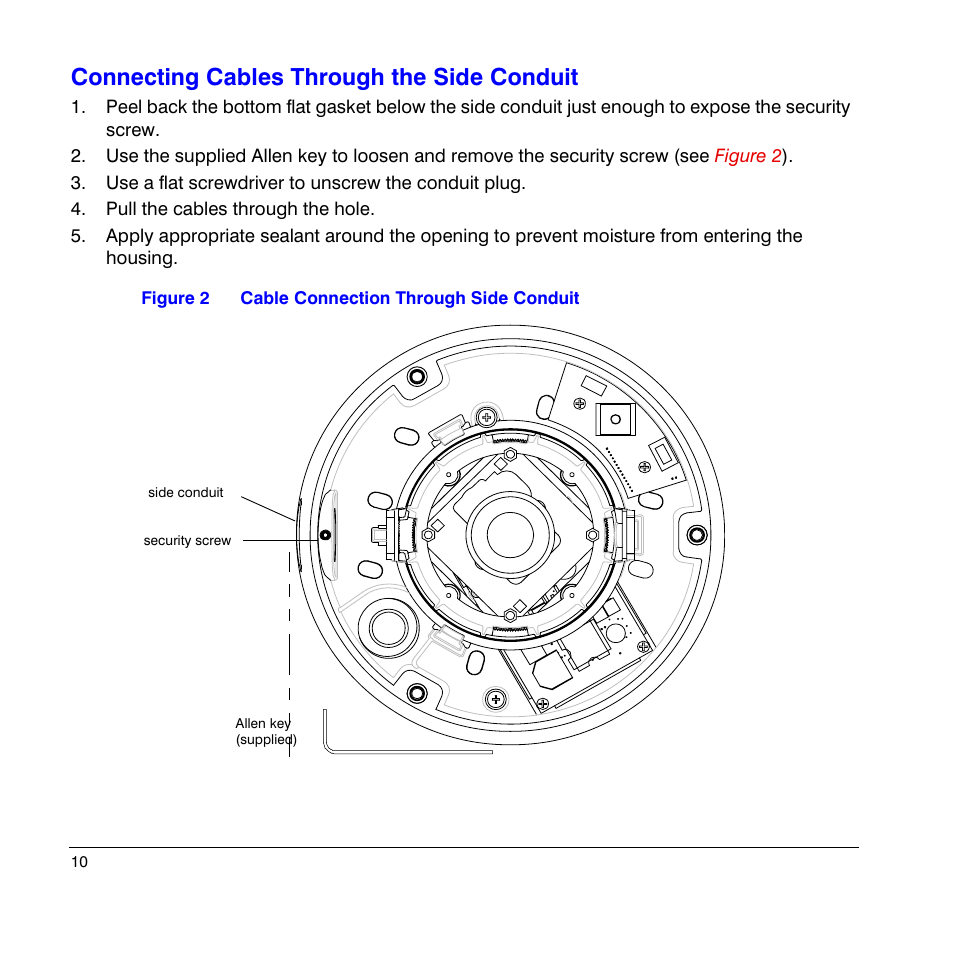 Connecting cables through the side conduit | Honeywell HD4UX User Manual | Page 10 / 32