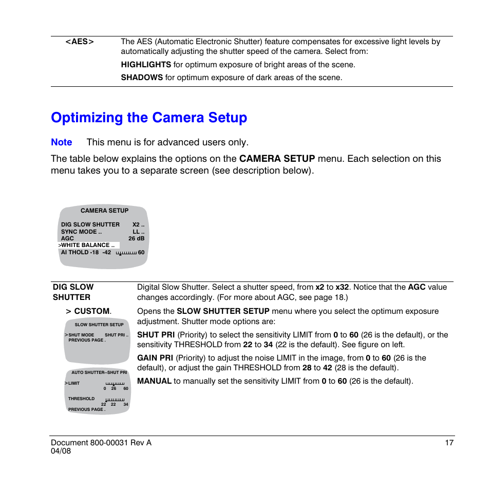 Optimizing the camera setup | Honeywell HD4UX User Manual | Page 17 / 32