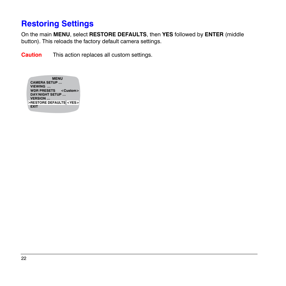 Restoring settings | Honeywell HD4UX User Manual | Page 22 / 32