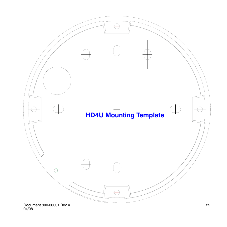 Hd4u mounting template | Honeywell HD4UX User Manual | Page 29 / 32