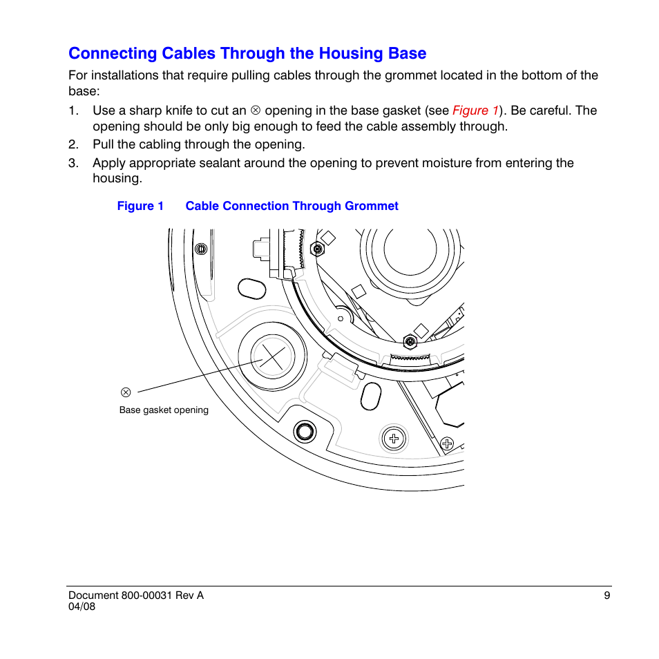 Connecting cables through the housing base | Honeywell HD4UX User Manual | Page 9 / 32