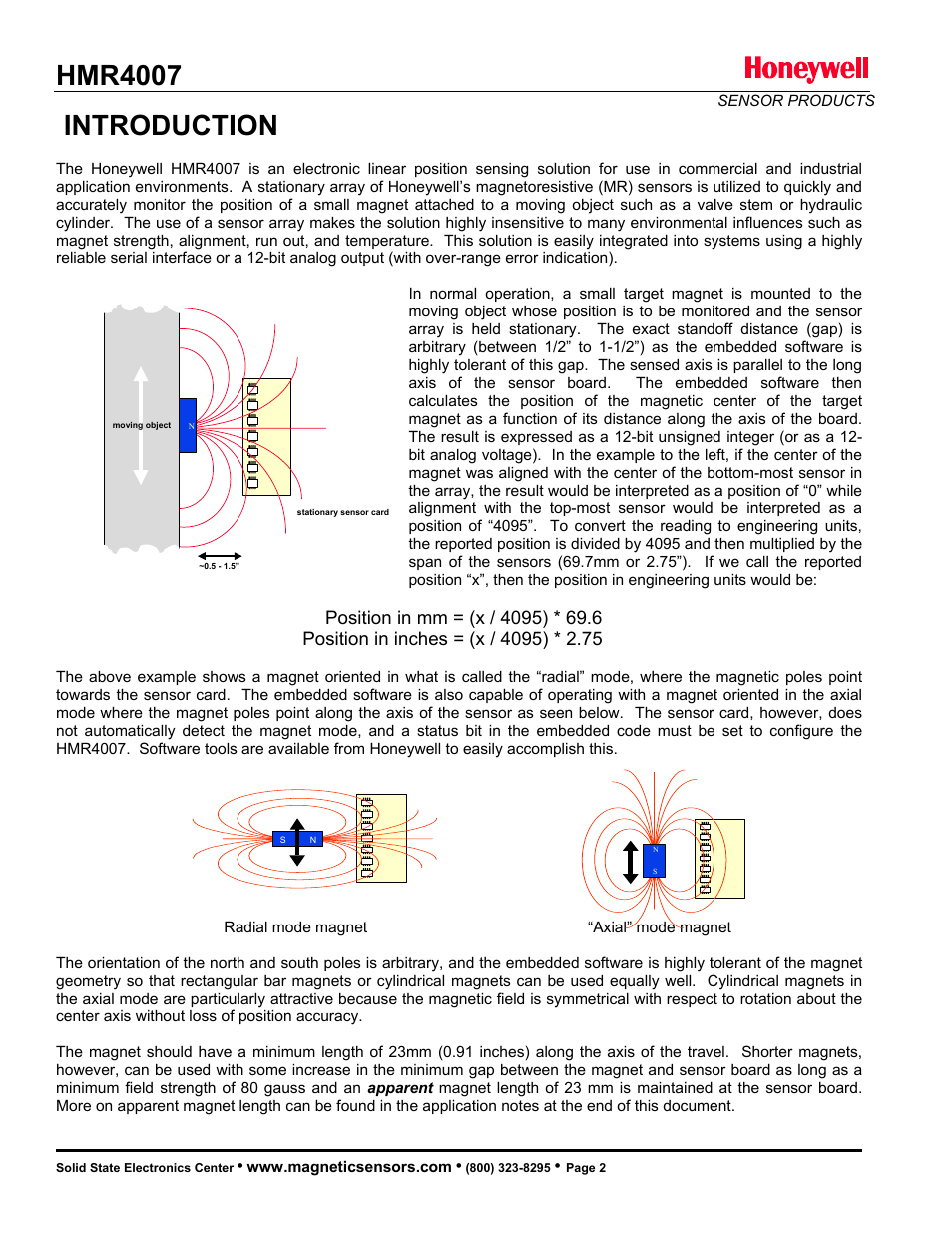 Hmr4007, Introduction | Honeywell HMR4007 User Manual | Page 2 / 8