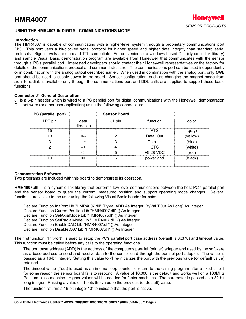 Hmr4007 | Honeywell HMR4007 User Manual | Page 7 / 8