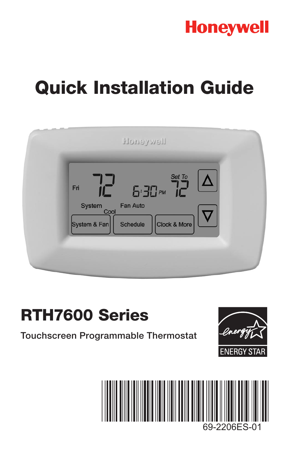 Honeywell RTH7600 User Manual | 60 pages