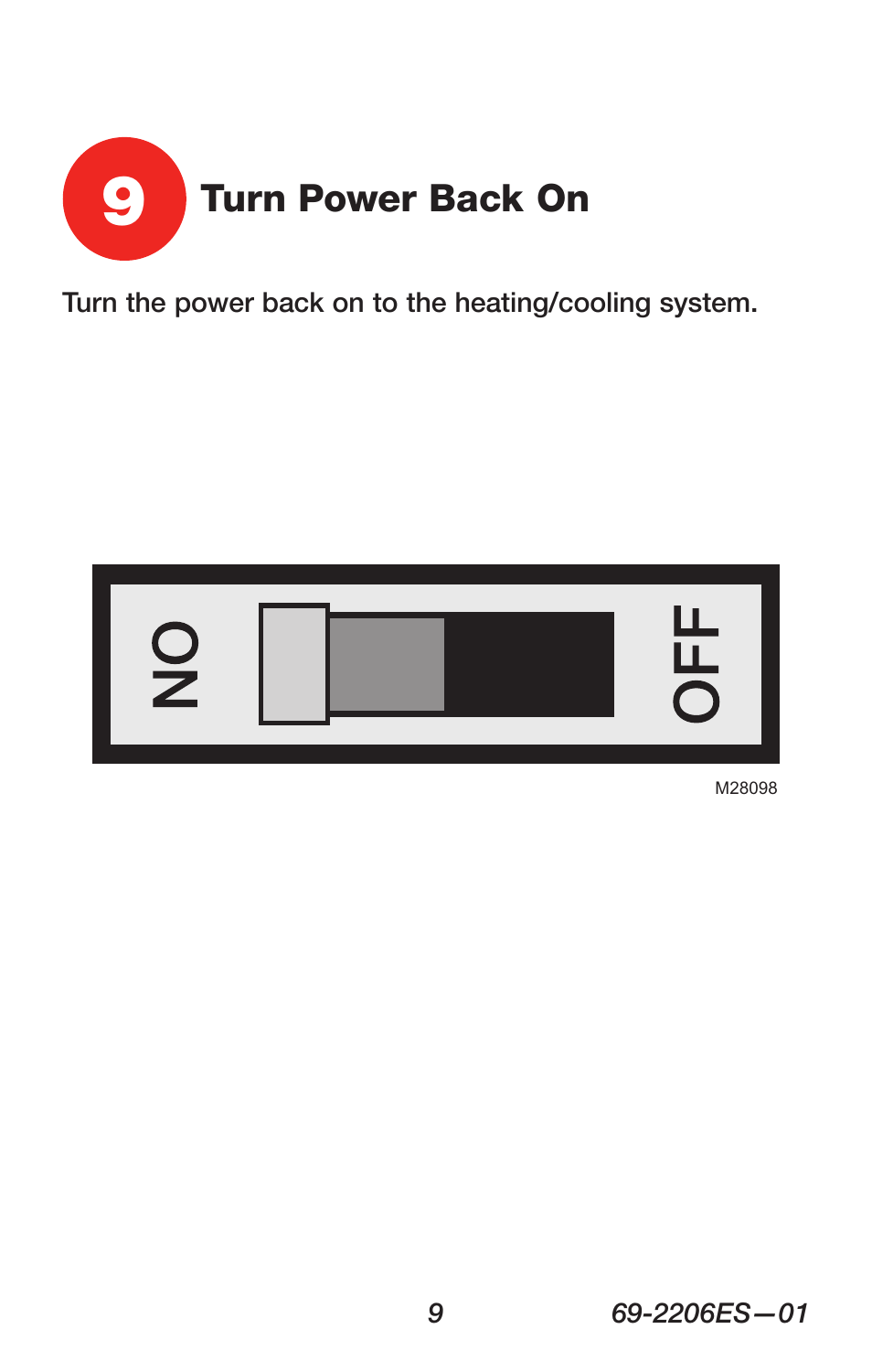 Turn power back on | Honeywell RTH7600 User Manual | Page 11 / 60