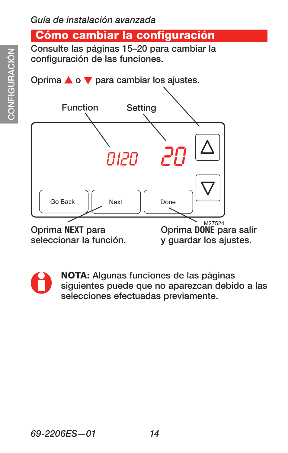 About your new thermostat, Cómo cambiar la configuración | Honeywell RTH7600 User Manual | Page 46 / 60