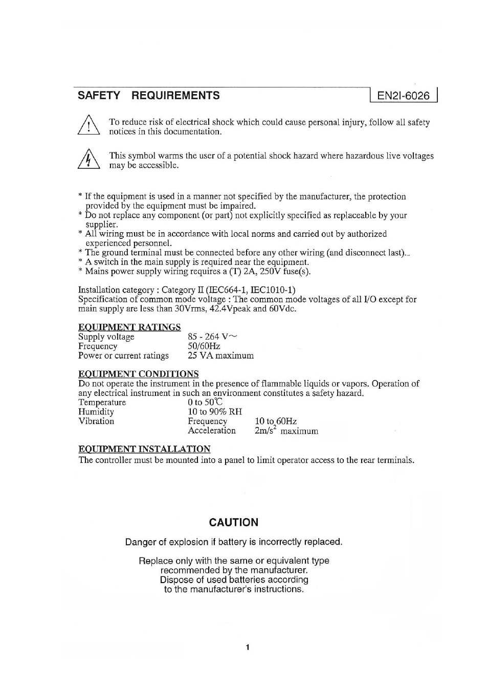 Safety requirements | Honeywell DCP552 Mark II User Manual | Page 229 / 247