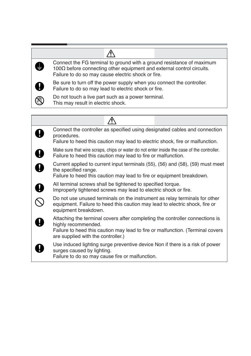 Chapter 4. wiring, 1 precautions on wiring, 4 - 1 precautions on wiring | Caution, Warning | Honeywell DCP552 Mark II User Manual | Page 29 / 247