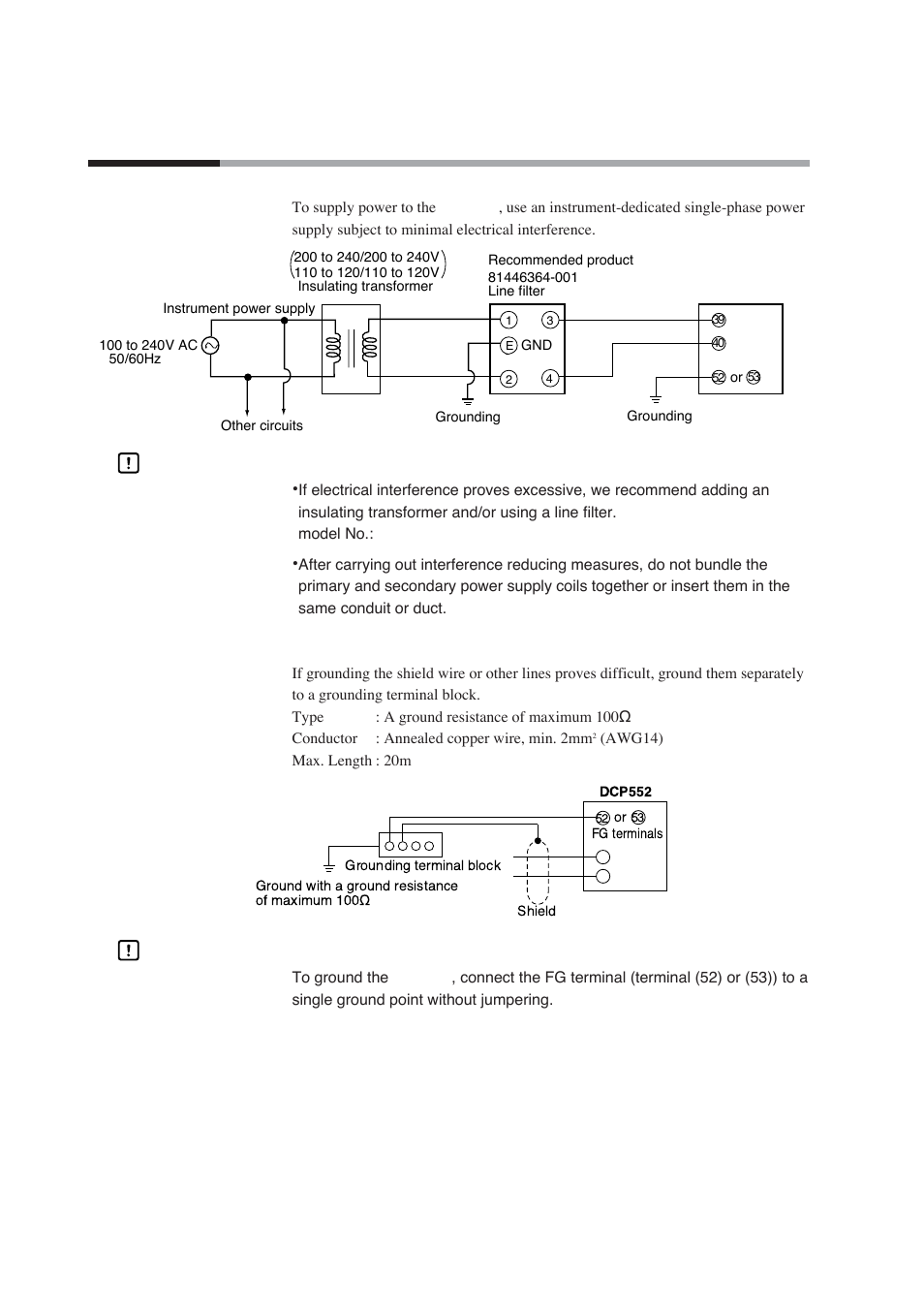 5 power supply and grounding, 4 - 5 power supply and grounding, Power supply | Handling precautions, Grounding | Honeywell DCP552 Mark II User Manual | Page 34 / 247