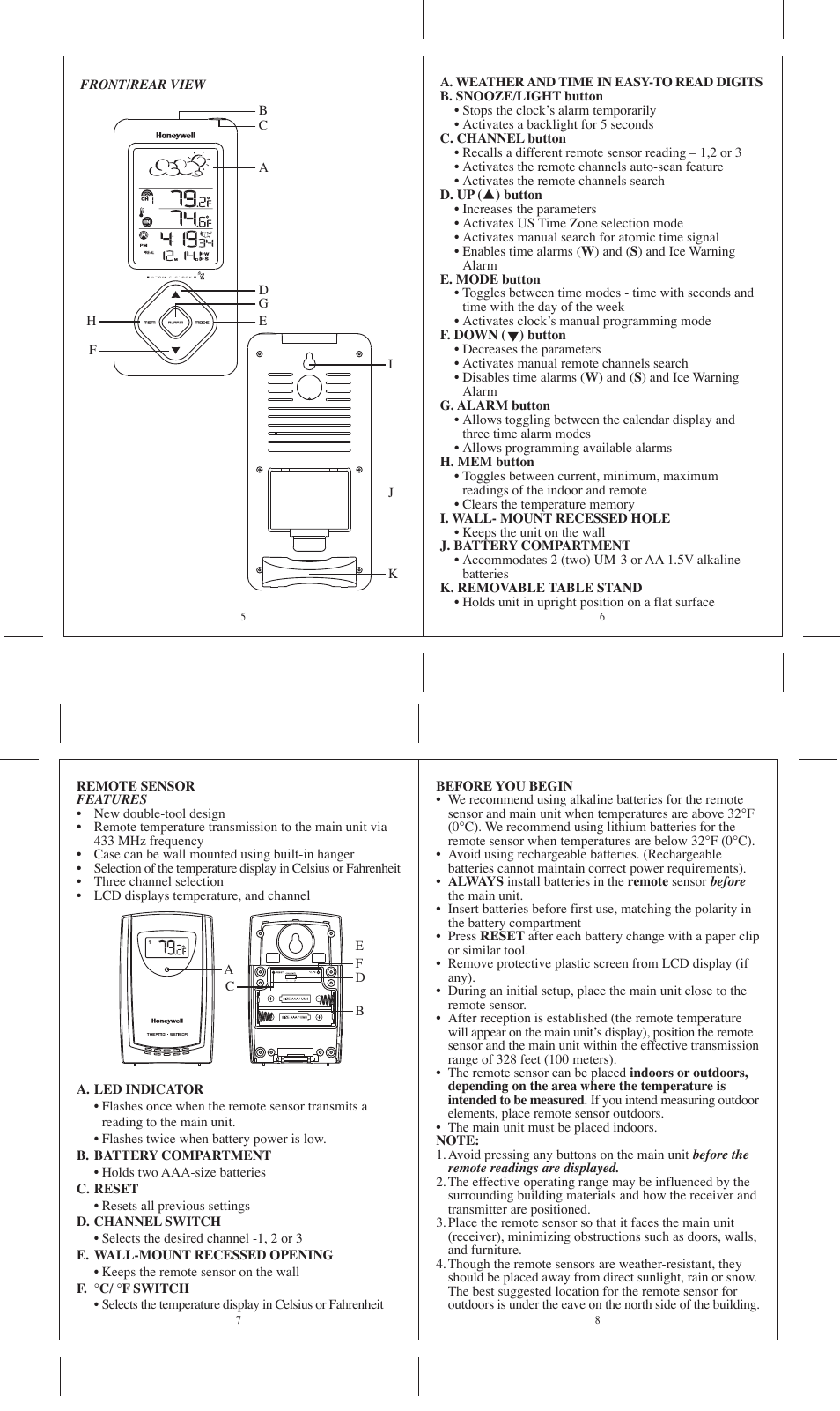 Honeywell TE322ELW User Manual | Page 2 / 6