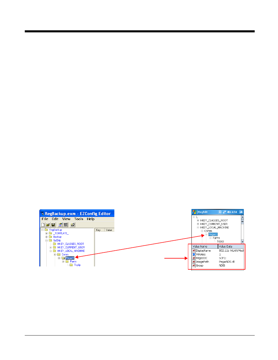 Regbackup.exm, Sections, Modifying | Regbackup.exm -7 | Honeywell 9900 User Manual | Page 135 / 170