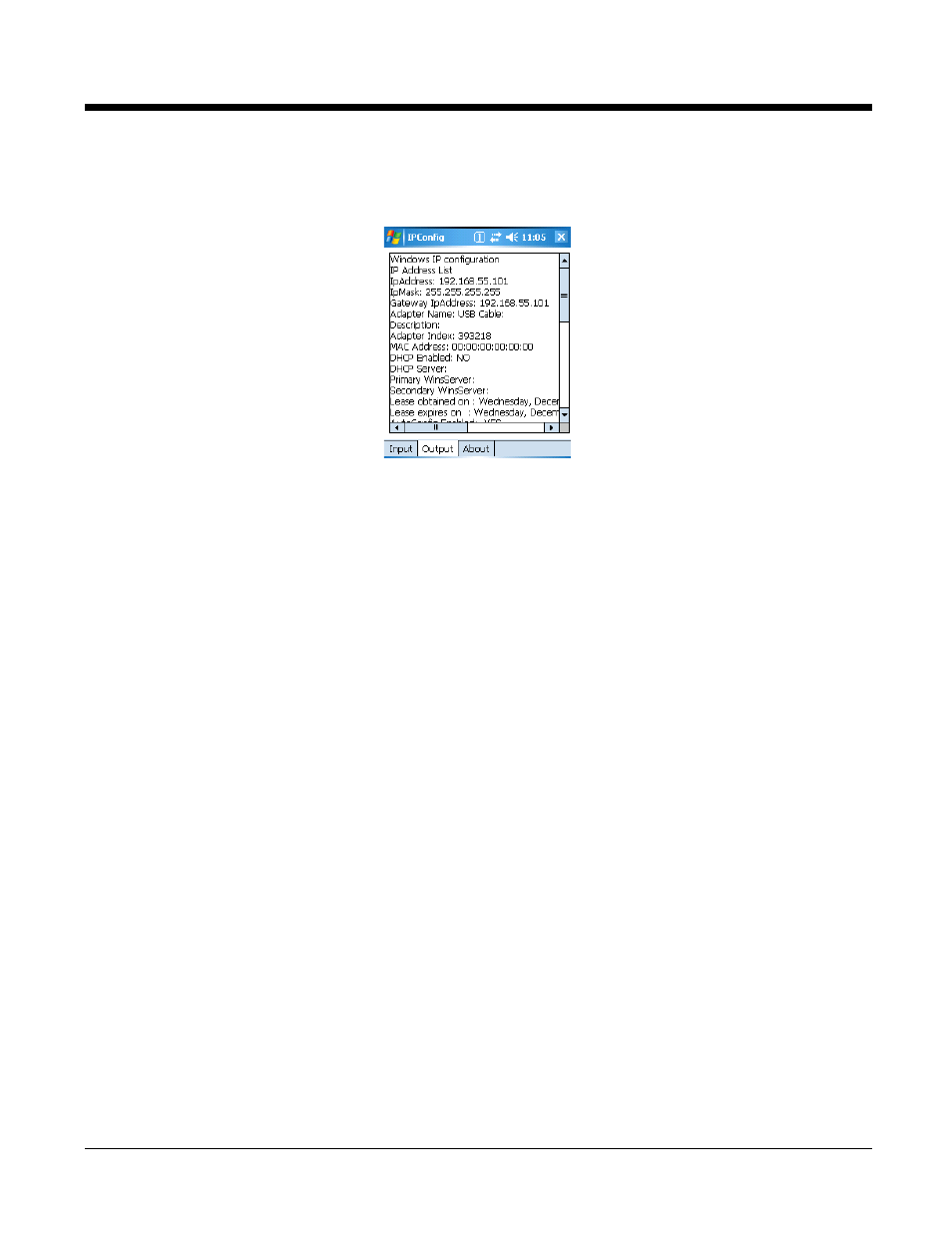 Displaying the terminal’s ip configuration, About tab | Honeywell 9900 User Manual | Page 141 / 170