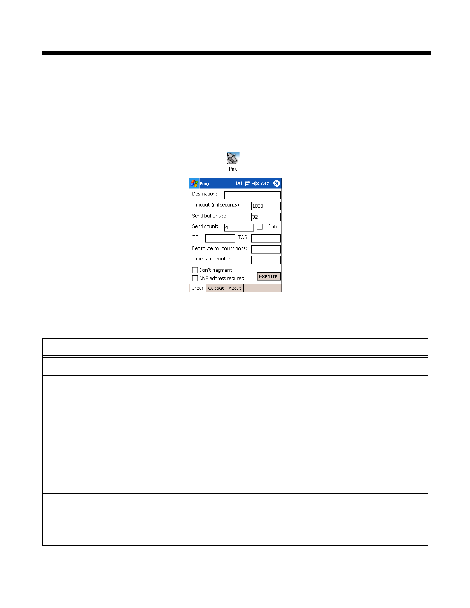 Ping, Using the input tab, Ping -4 | Honeywell 9900 User Manual | Page 142 / 170