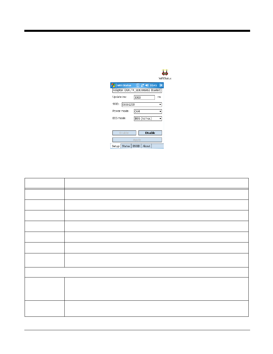 Wifi status, Setup tab, Wifi status -10 | Honeywell 9900 User Manual | Page 148 / 170