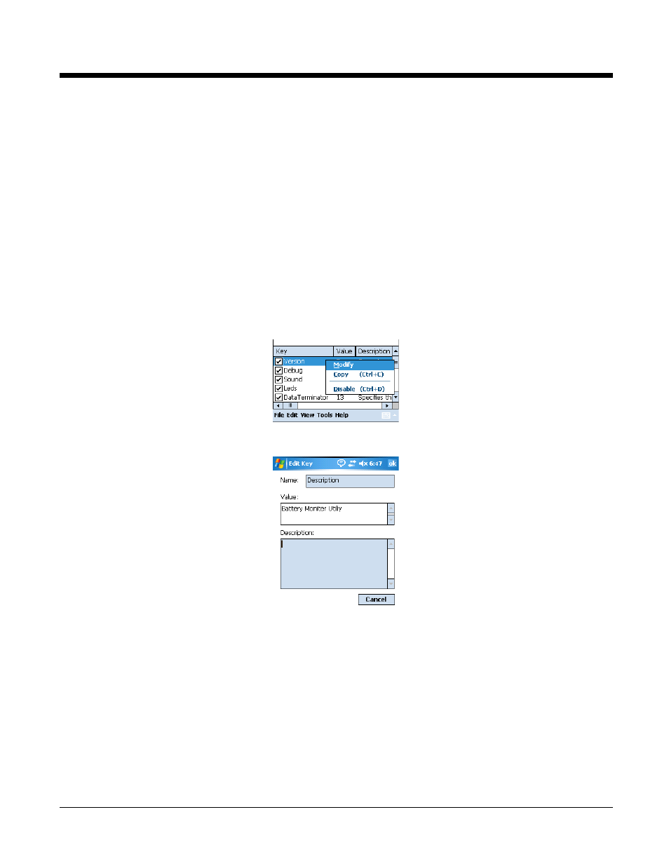 Moving sections, Editing keys, Modifying text | Moving keys, Editing keys -32 | Honeywell 9900 User Manual | Page 48 / 170