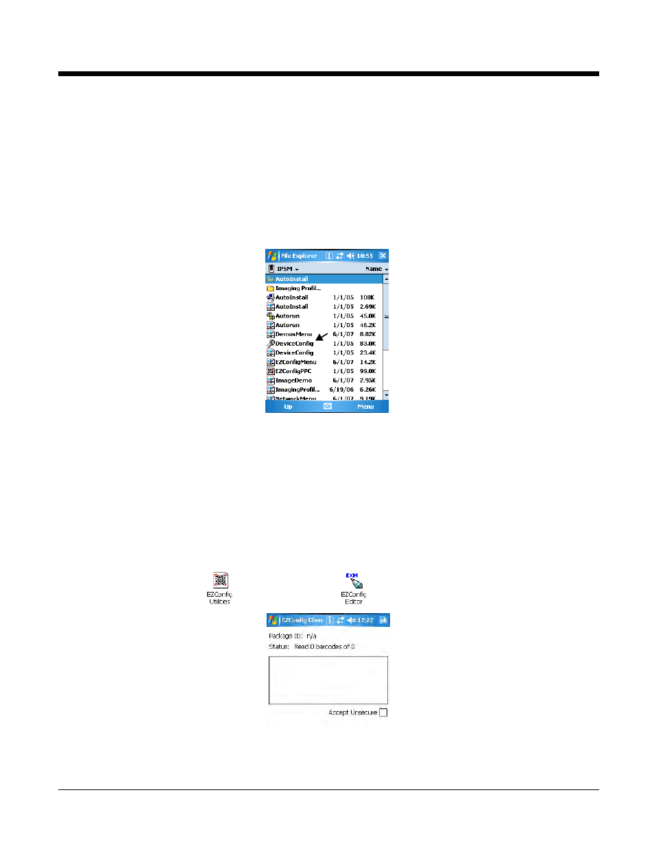 Ezconfig client, Storage location, Using ezconfig client | Ezconfig client -34, Using ezconfig client -34, Ils, see | Honeywell 9900 User Manual | Page 50 / 170