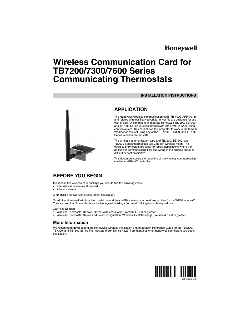 Honeywell 7300 User Manual | 4 pages