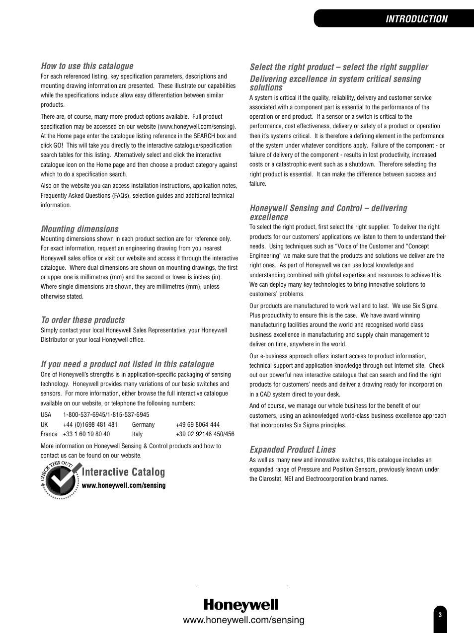 How to use this catalogue, Mounting dimensions, If you need a product not listed in this catalogue | Expanded product lines | Honeywell Switches and Sensors User Manual | Page 5 / 148