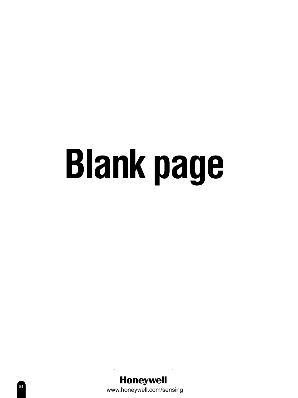Blank page | Honeywell Switches and Sensors User Manual | Page 56 / 148