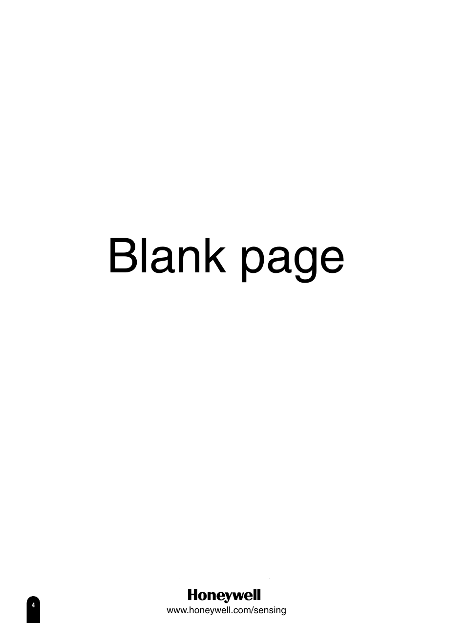 Blank page | Honeywell Switches and Sensors User Manual | Page 6 / 148