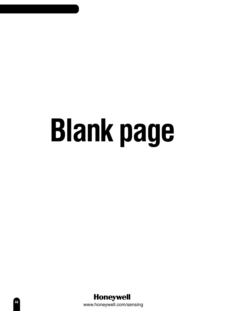 Blank page | Honeywell Switches and Sensors User Manual | Page 70 / 148