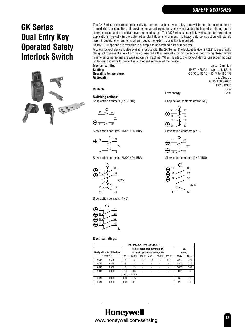 Honeywell Switches and Sensors User Manual | Page 85 / 148