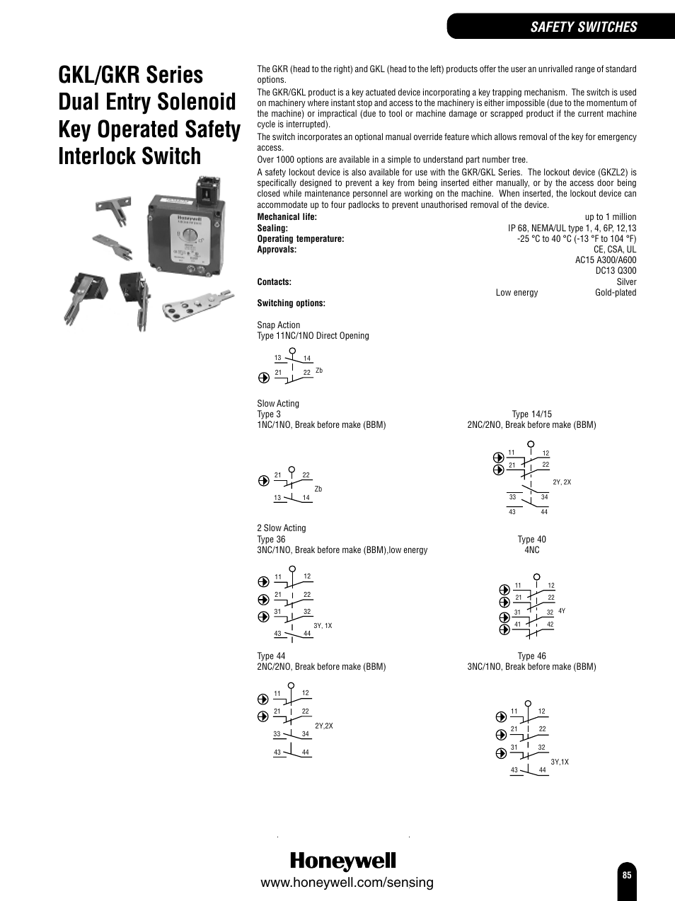 Honeywell Switches and Sensors User Manual | Page 87 / 148