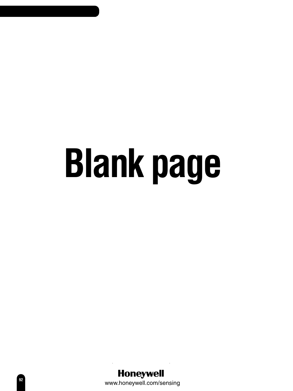 Blank page | Honeywell Switches and Sensors User Manual | Page 94 / 148