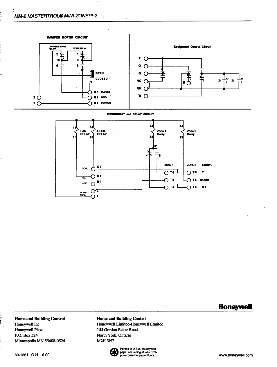 Honeywell MINI-ZONE 69-1361 User Manual | Page 2 / 2