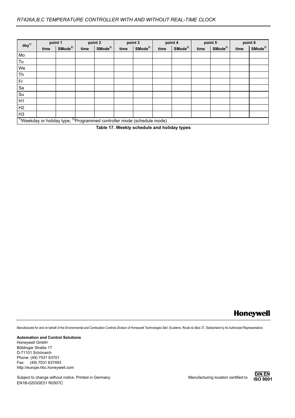 Honeywell MICRONIK 200 R7426A User Manual | Page 20 / 20