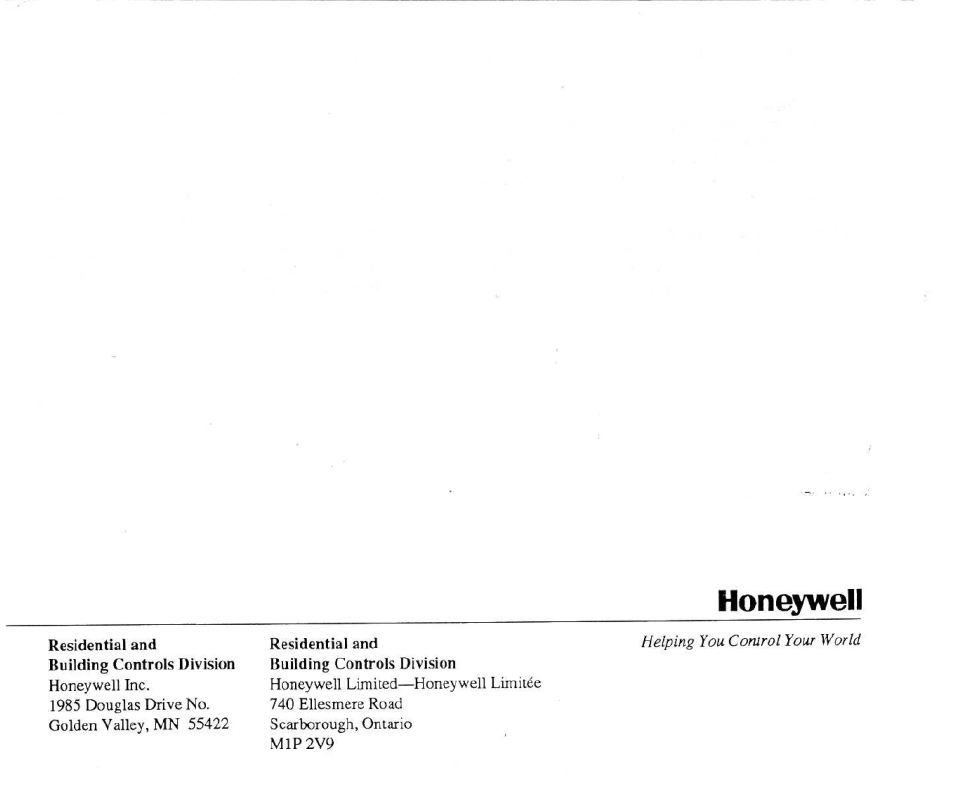 Honeywell | Honeywell CT1503 User Manual | Page 20 / 20