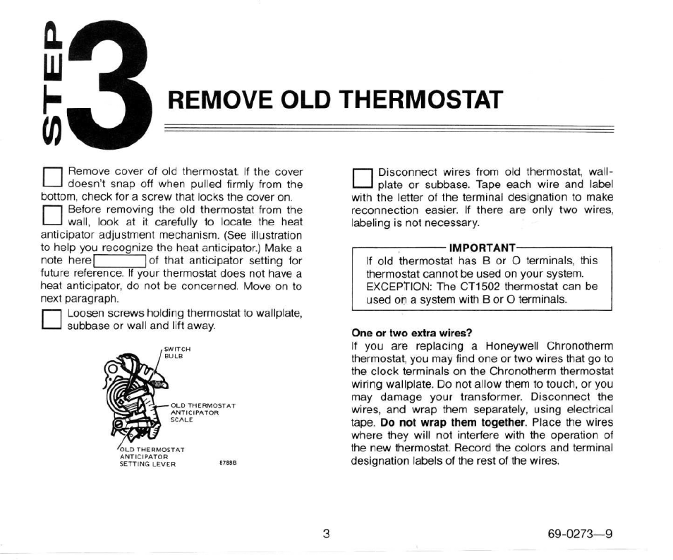 Remove old thermostat | Honeywell CT1503 User Manual | Page 5 / 20